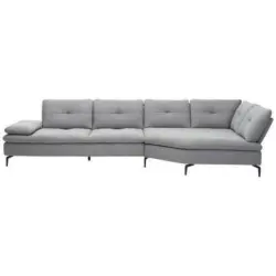 Ecksofa in Flachgewebe Hellgrau