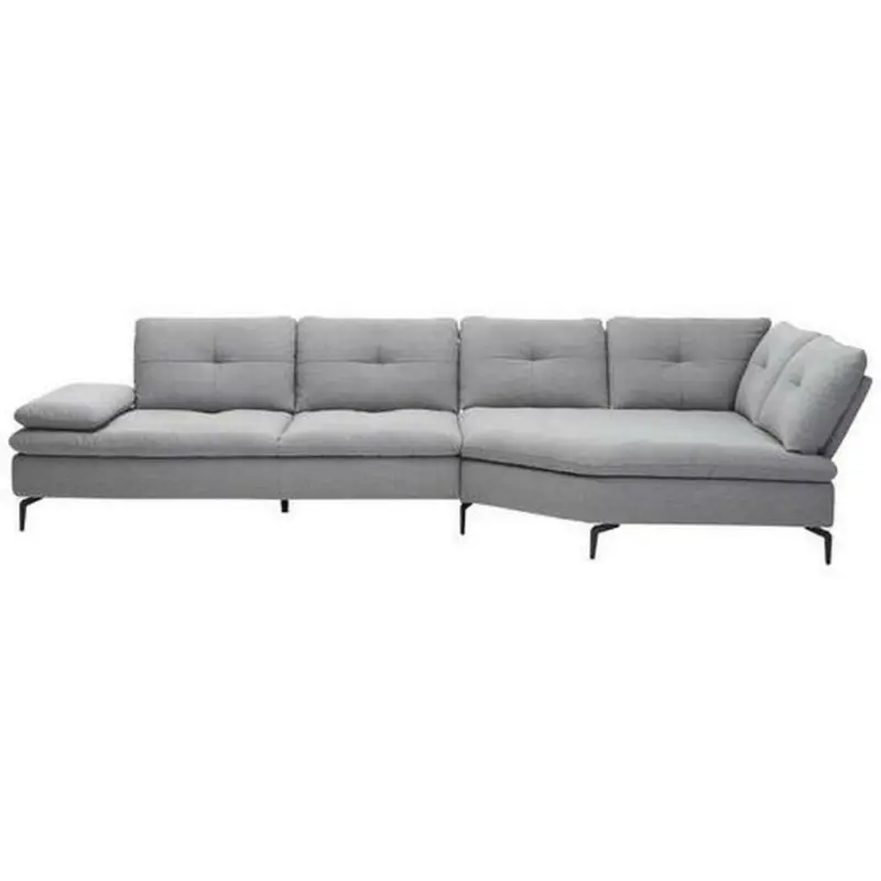Ecksofa in Flachgewebe Hellgrau