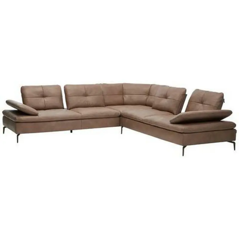 Ecksofa in Echtleder Sandfarben