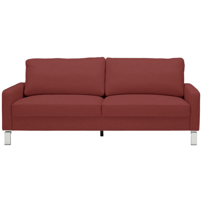 Dreisitzer-Sofa in Echtleder Rot