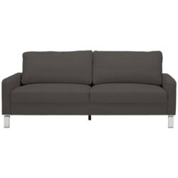 Dreisitzer-Sofa in Echtleder Grau