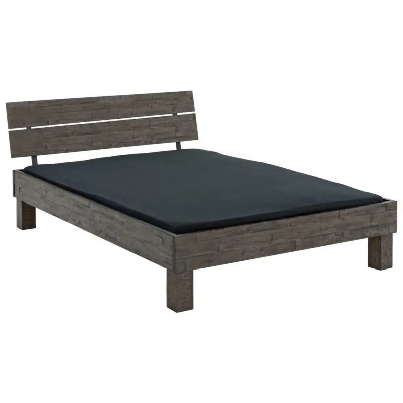 Bett 180/200 cm in Grau, Akaziefarben