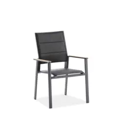 Stapelsessel in Metall, Textil Schwarz
