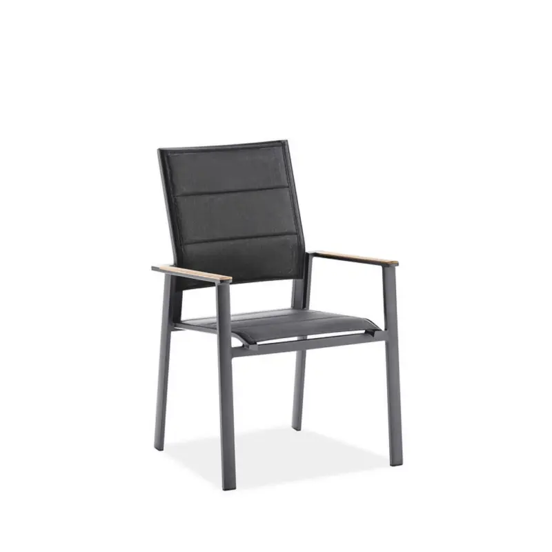 Stapelsessel in Metall, Textil Schwarz