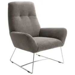 Sessel in Flachgewebe Dunkelgrau