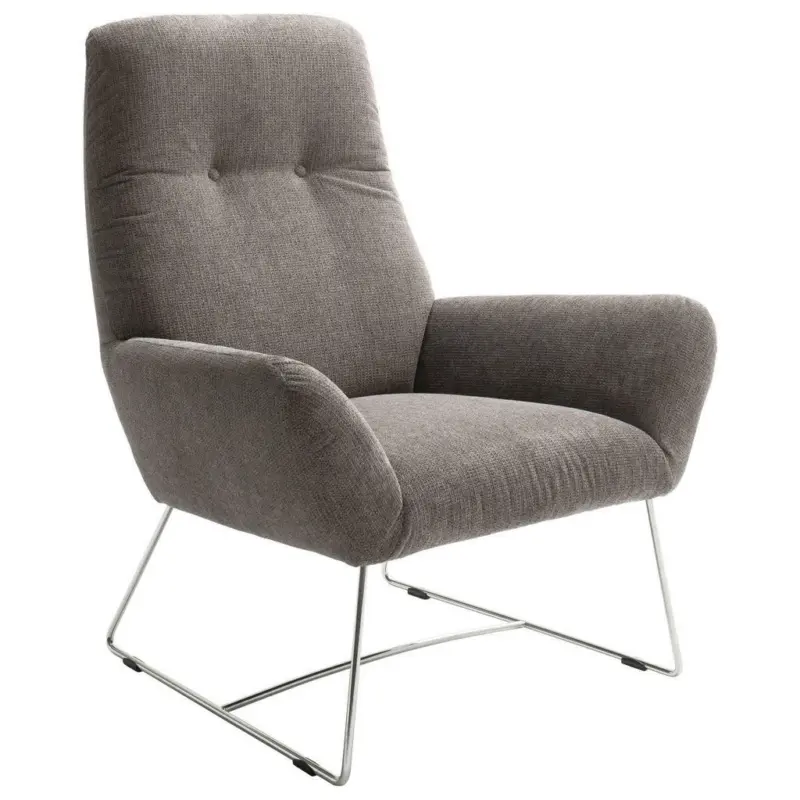 Sessel in Flachgewebe Dunkelgrau