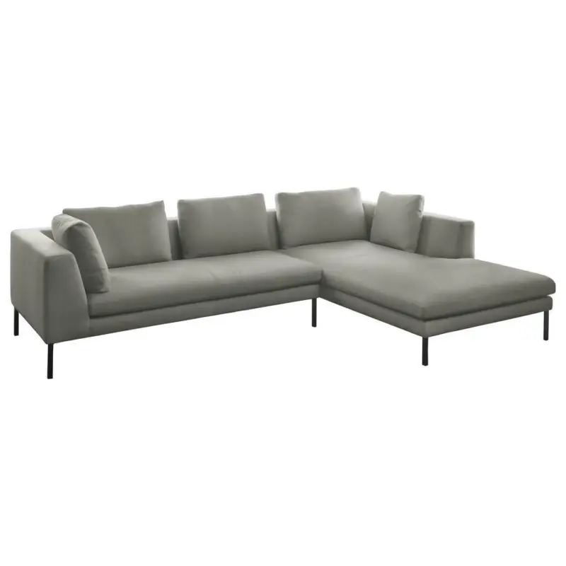 Ecksofa in Mikrofaser Silberfarben