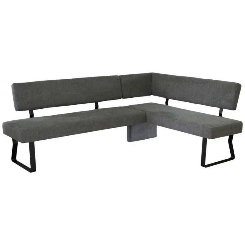 Eckbank 167/224 cm in Schwarz, Dunkelgrau