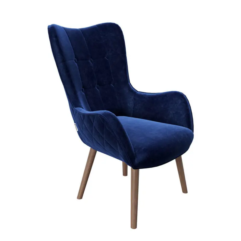 Ohrensessel in Samt Blau