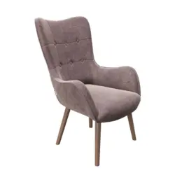 Ohrensessel in Samt Rosa