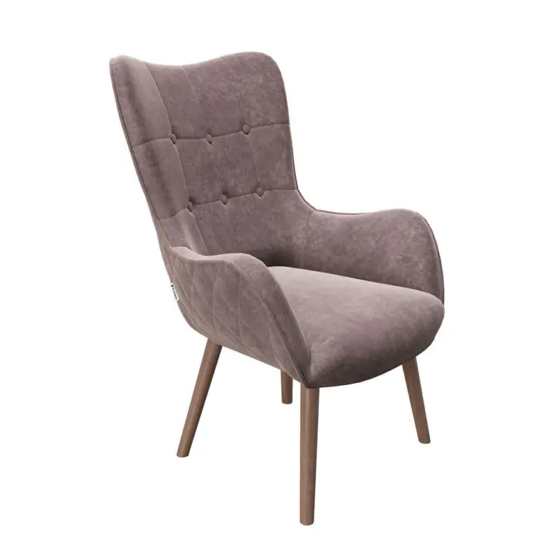 Ohrensessel in Samt Rosa