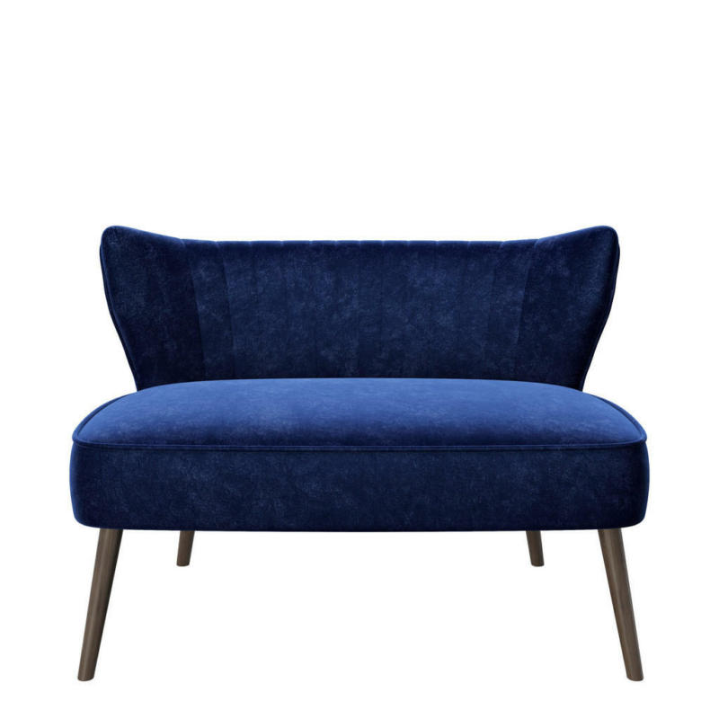 Zweisitzer-Sofa in Samt Blau
