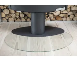 Funkenschutzplatee Aduro Glas ellipse für Aduro 15 114,8x68,3 cm