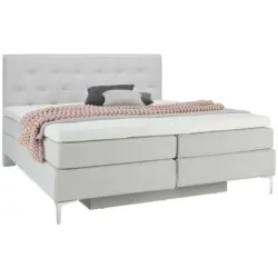 Boxspringbett 160/200 cm in Hellgrau