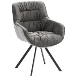 Armlehnstuhl in Eisen Samt