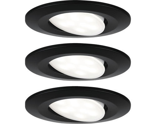 LED Einbauleuchten-Set Calla 6 W Ø 68 mm IP65 schwarz 3 Stk.