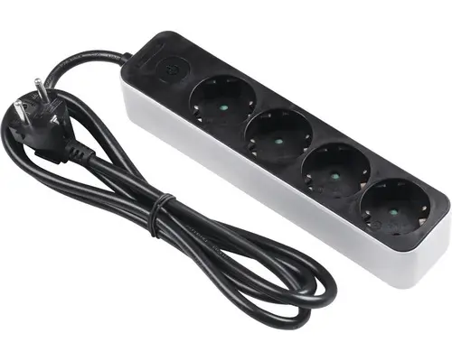 Steckdosenleiste 3-fach, 2-fach USB 1,5 m silber