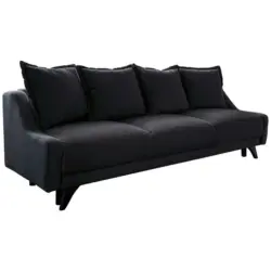 Dreisitzer-Sofa in Velours Dunkelgrau