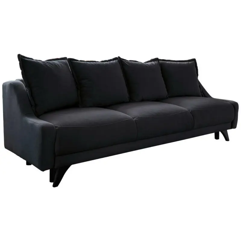 Dreisitzer-Sofa in Velours Dunkelgrau