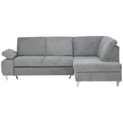 Ecksofa in Flachgewebe Dunkelgrau