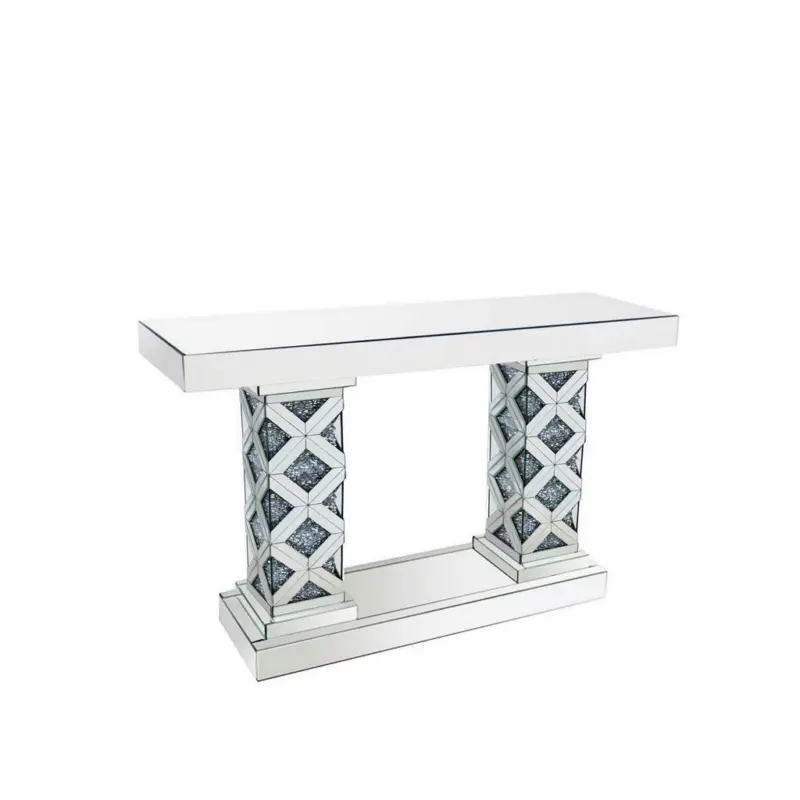 Konsolentisch in Holz, Glas