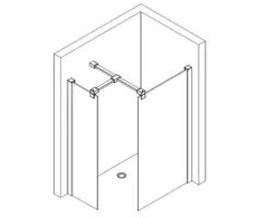 Raumdusche Breuer Panorama 1000x2000 mm Dekorglas Bella C chromoptik mit Seitenwand 400 mm 3457005005264