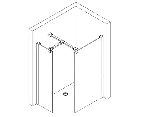Raumdusche Breuer Panorama 1000x2000 mm Dekorglas Bella C chromoptik mit Seitenwand 400 mm 3457005005264