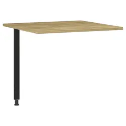 Eckverbindungsplatte 80/80/70-80 cm in Schwarz, Eichefarben