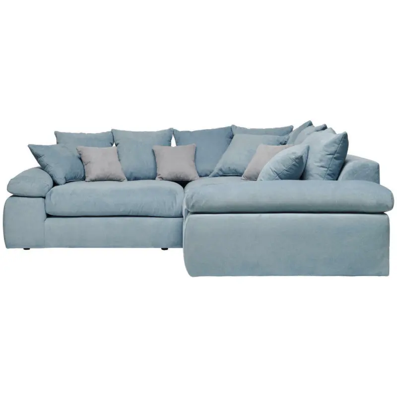 Ecksofa in Webstoff Blau
