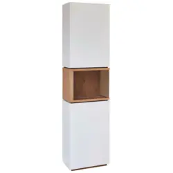 Vitrine in furniert, massiv Asteiche Weiß, Eichefarben