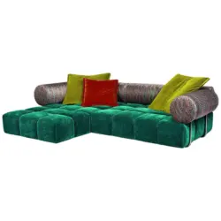 Ecksofa in Gr&uuml;n, Multicolor
