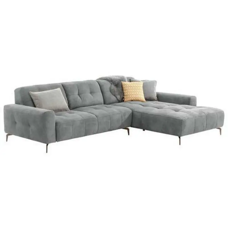 Ecksofa in Mikrofaser Dunkelgrau