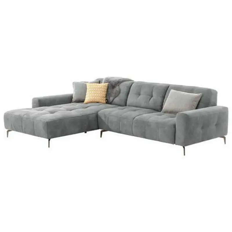 Ecksofa in Mikrofaser Dunkelgrau