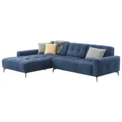 Ecksofa in Mikrofaser Blau
