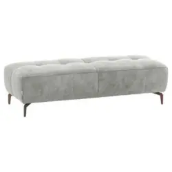 Hocker in Textil Grau, Hellgrau