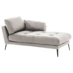 Récamiere in Flachgewebe Hellgrau