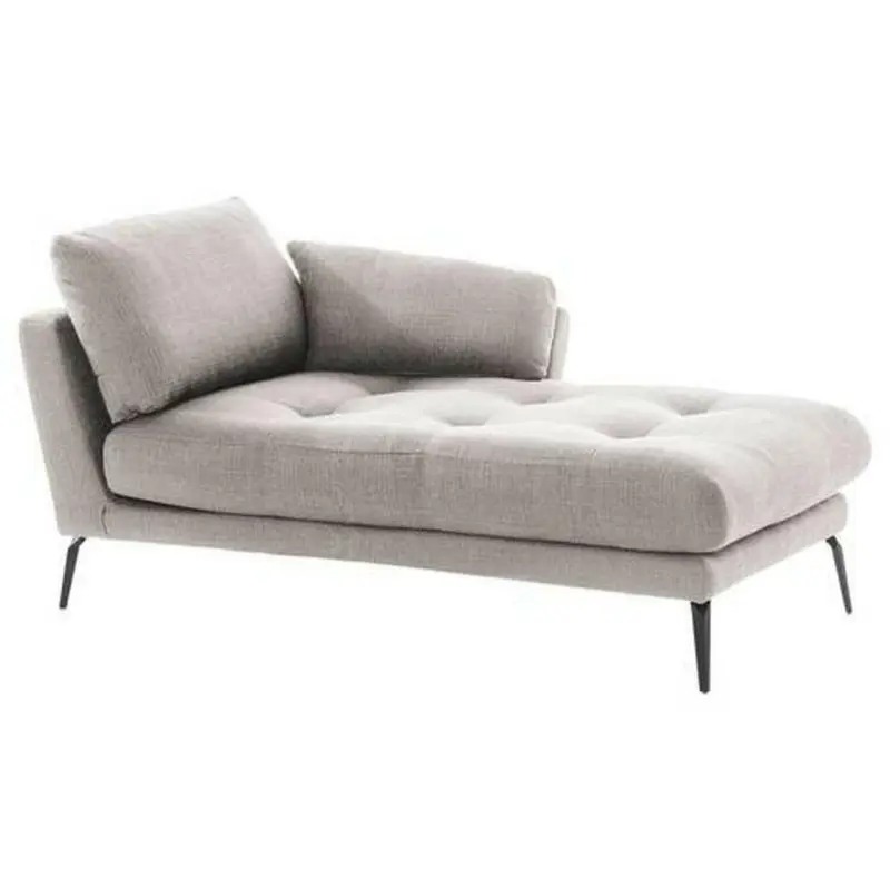 Récamiere in Flachgewebe Hellgrau