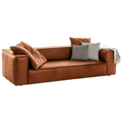 Dreisitzer-Sofa in Echtleder Cognac