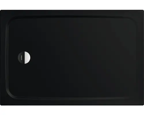 Extraflache Rechteck-Duschwanne Kaldewei Cayonoplan 80x100x1,8 cm schwarz matt mit Antirutschbeschichtung