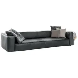 Viersitzer-Sofa in Echtleder Anthrazit