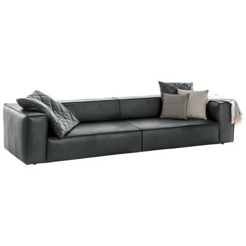 Viersitzer-Sofa in Echtleder Anthrazit
