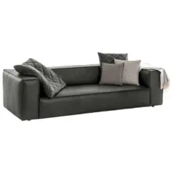 Dreisitzer-Sofa in Echtleder Anthrazit