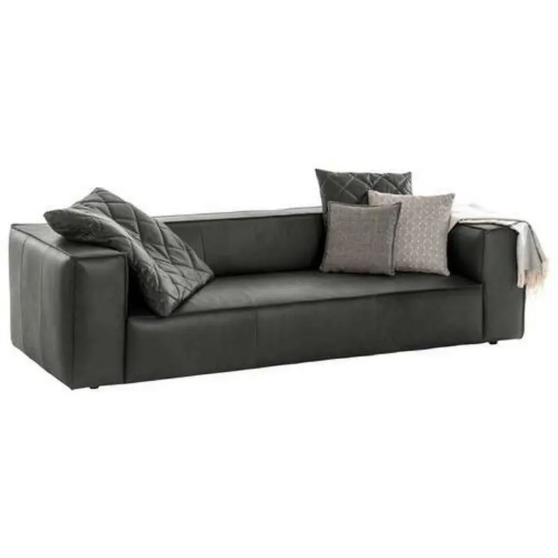 Dreisitzer-Sofa in Echtleder Anthrazit