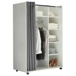 Offener Kleiderschrank in Grau, Weiß