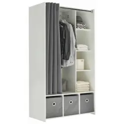 Offener Kleiderschrank in Grau, Weiß