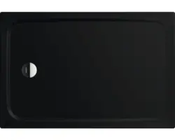 Extraflache Rechteck-Duschwanne Kaldewei Cayonoplan 75x110x1,8 cm schwarz matt mit Antirutschbeschichtung