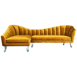 Ecksofa in Velours Gelb