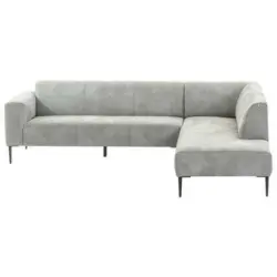 Ecksofa in Mikrofaser Hellgrau