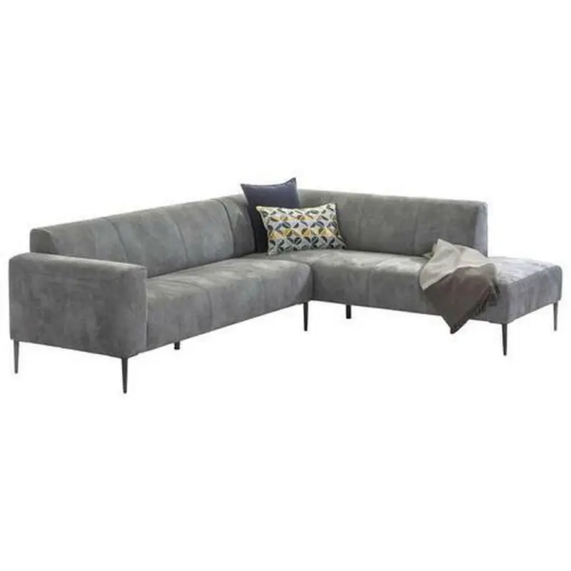 Ecksofa in Mikrofaser Dunkelgrau
