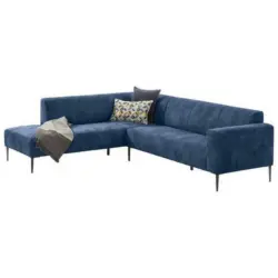 Ecksofa in Mikrofaser Blau